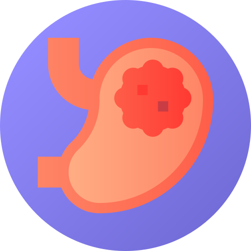 rak żołądka Flat Circular Gradient ikona