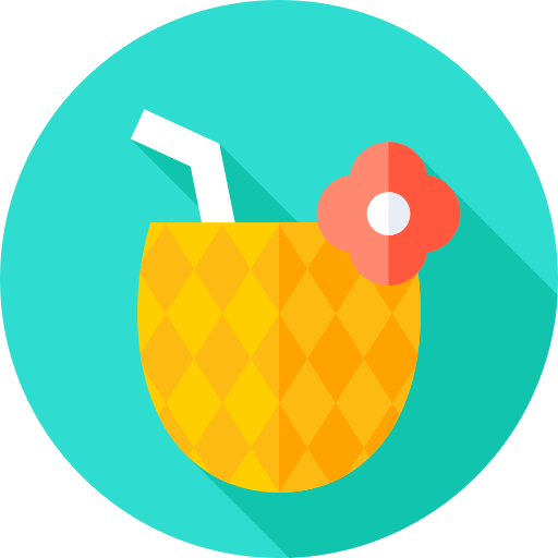 Piña colada Flat Circular Flat icon