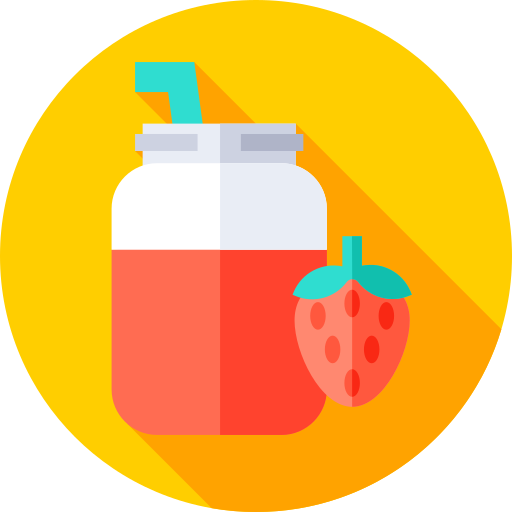 Strawberry juice Flat Circular Flat icon