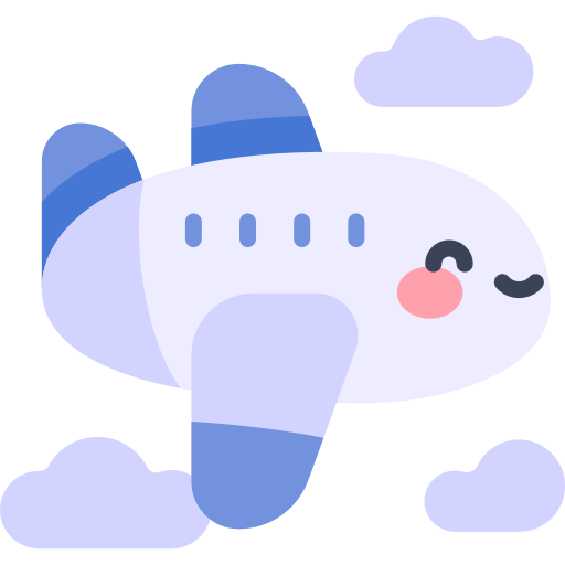 비행기 Kawaii Flat icon