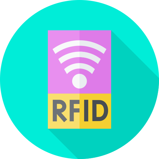 rfid Flat Circular Flat icoon