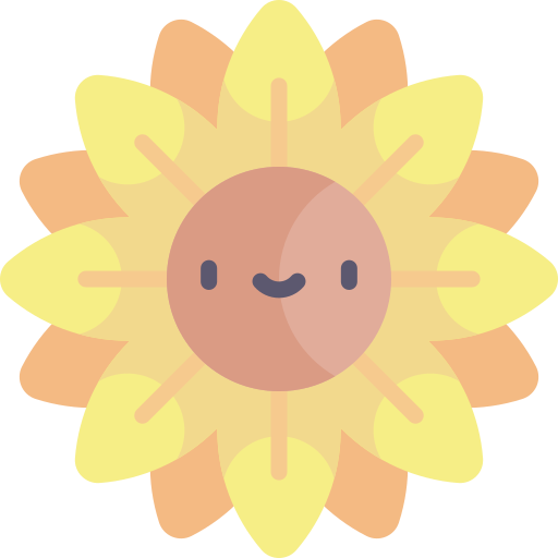 słonecznik Kawaii Flat ikona