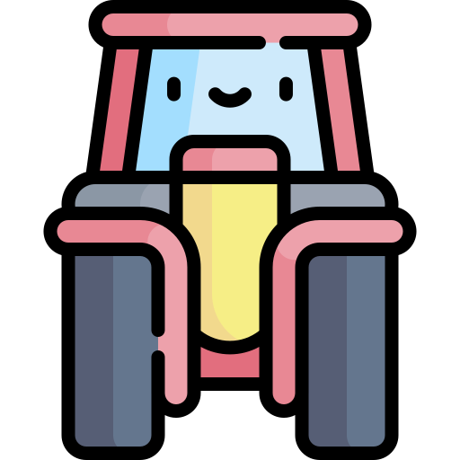 Tractor Kawaii Lineal color icon