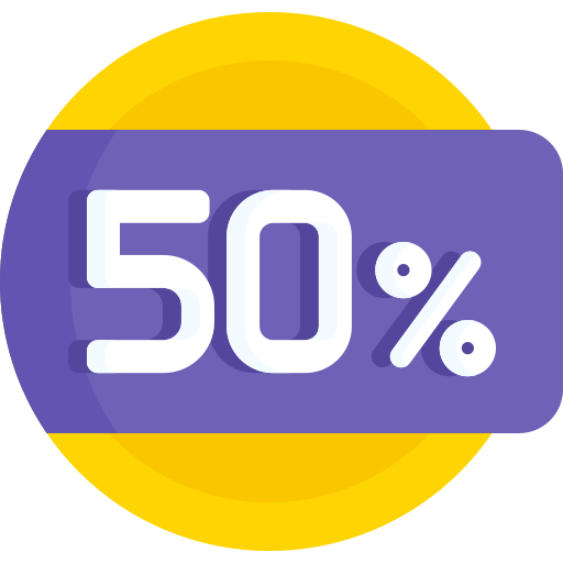 50 процентов Detailed Flat Circular Flat иконка
