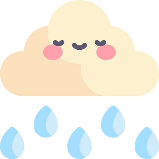 雨 Kawaii Flat icon