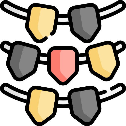 guirnaldas Kawaii Lineal color icono