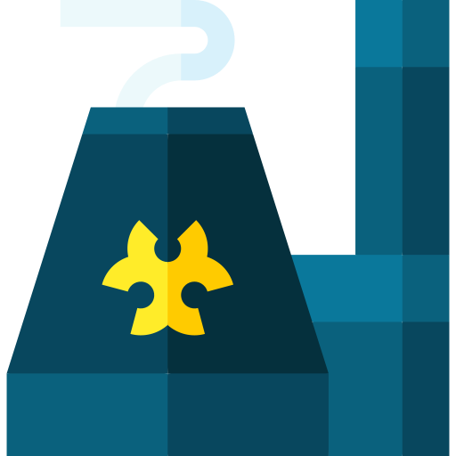 centrale nucleare Basic Straight Flat icona