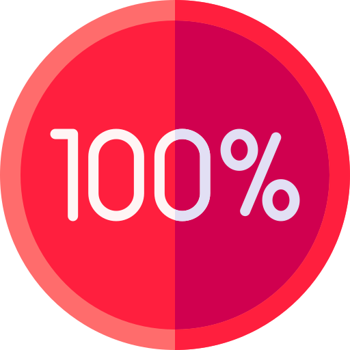 100 por ciento Basic Rounded Flat icono