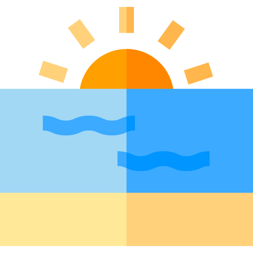 zonsondergang Basic Straight Flat icoon