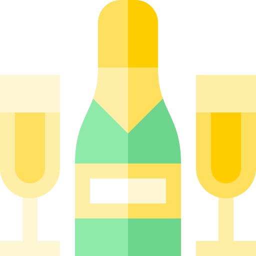champagne Basic Straight Flat icoon