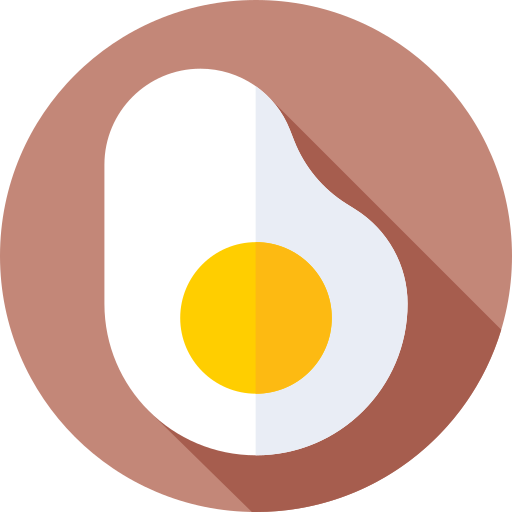 huevo frito Flat Circular Flat icono
