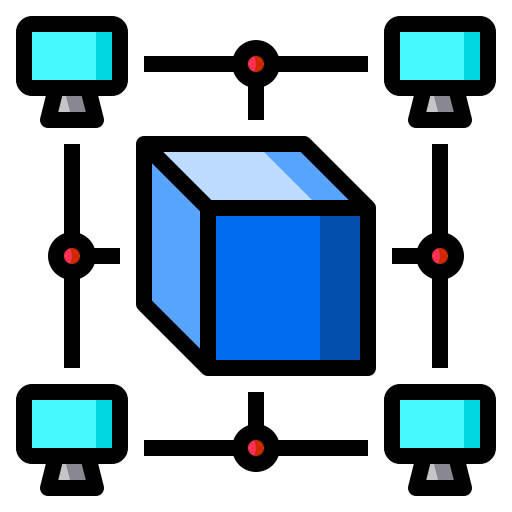 blockchain Catkuro Lineal Color icono