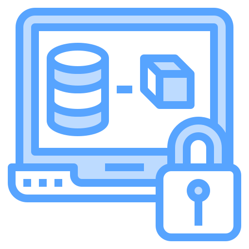 seguridad de datos Catkuro Blue icono