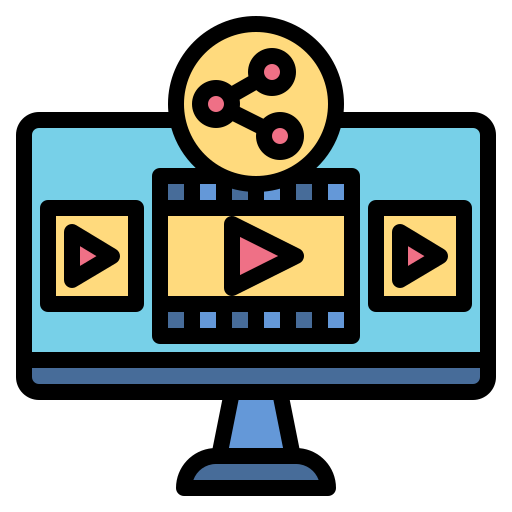 Video sharing Generic Outline Color icon