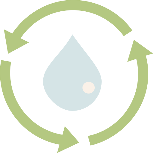 water recyclen Cartoon Flat icoon