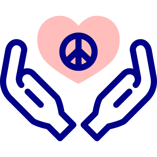 평화 Detailed Mixed Lineal color icon