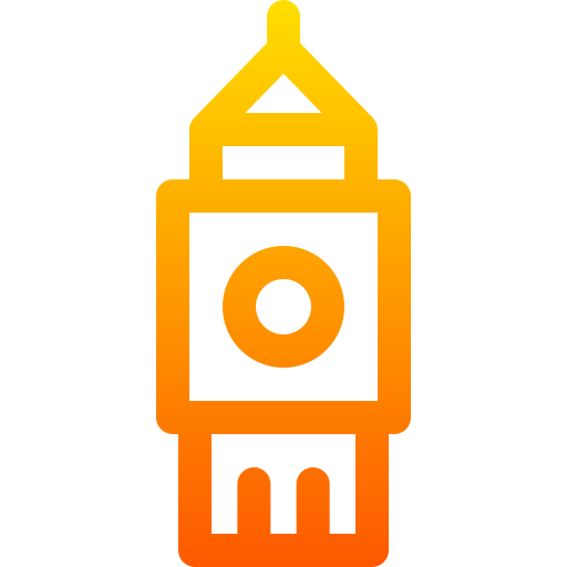 wieża zegarowa Basic Gradient Lineal color ikona