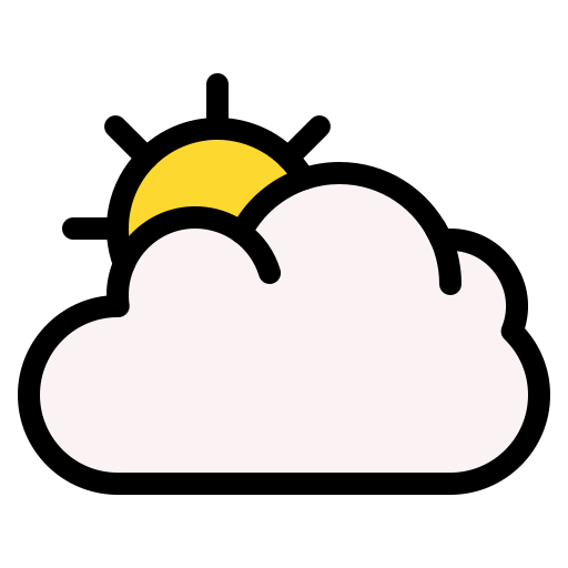 雲と太陽 Generic Outline Color icon