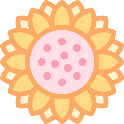 zonnebloem Detailed color Lineal color icoon