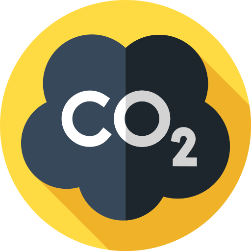 이산화탄소 Flat Circular Flat icon