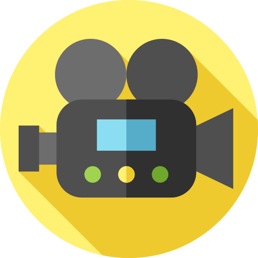 caméra vidéo Flat Circular Flat Icône