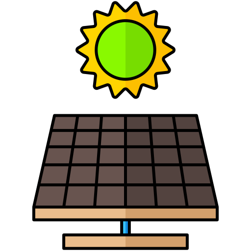panel solar Generic Thin Outline Color icono