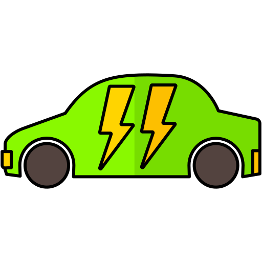 samochód elektryczny Generic Thin Outline Color ikona