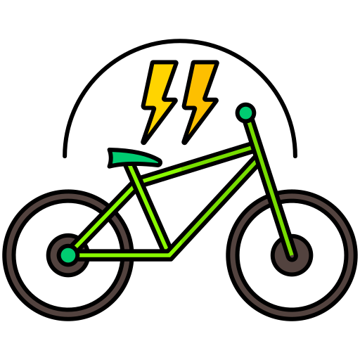 bicicleta electrica Generic Thin Outline Color icono
