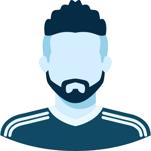 voetbalspeler Generic Blue icoon