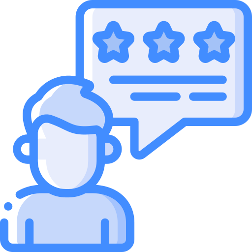 Customer review Basic Miscellany Blue icon
