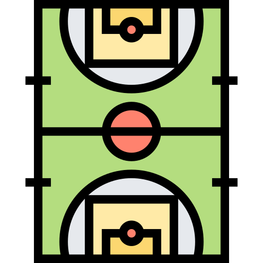 Basketball court Meticulous Lineal Color icon