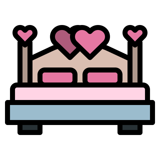 podwójne łóżko Generic Outline Color ikona