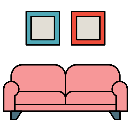 couch Generic Thin Outline Color icon