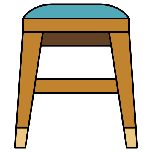 Stool Generic Thin Outline Color icon