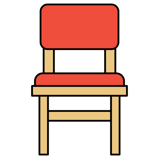 Chair Generic Thin Outline Color icon