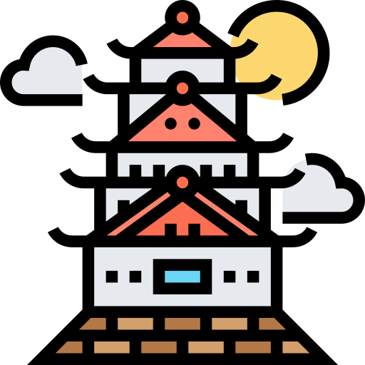 Osaka castle Meticulous Lineal Color icon