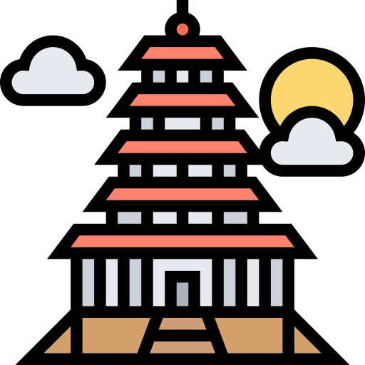 Pagoda Meticulous Lineal Color icon
