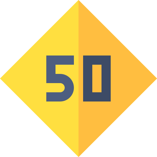 50 Basic Straight Flat icoon