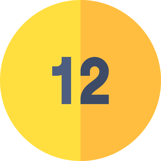 12 Basic Straight Flat icoon