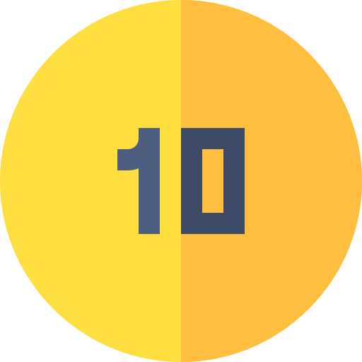 10 Basic Straight Flat icon