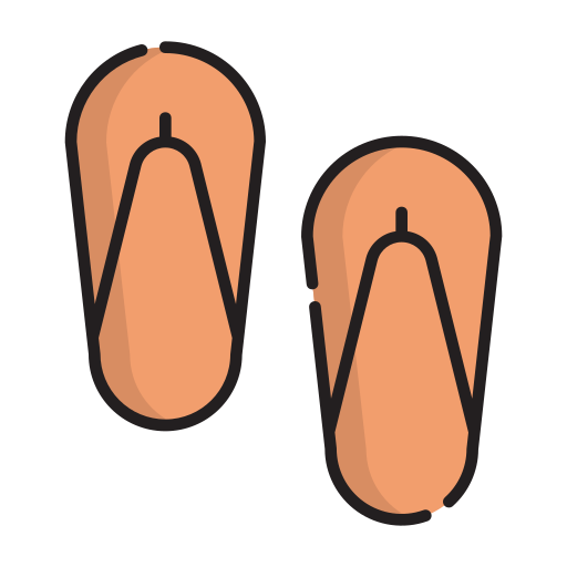 sandálias de dedo Generic Thin Outline Color Ícone