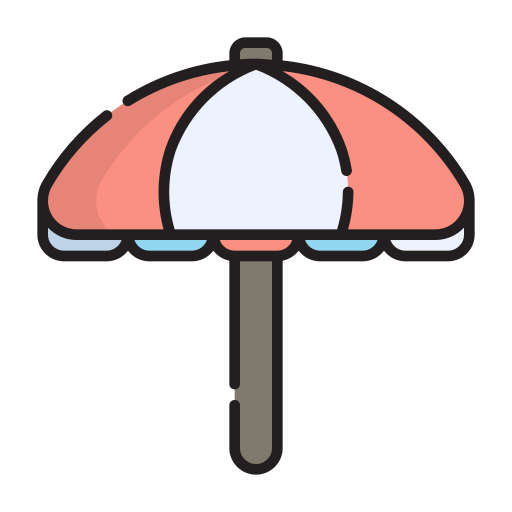 parasol słoneczny Generic Thin Outline Color ikona