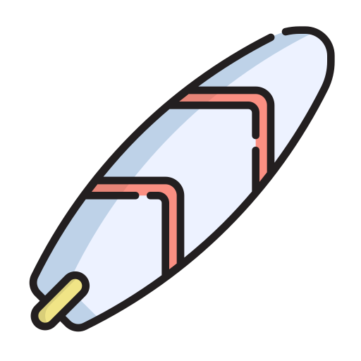 서핑보드 Generic Thin Outline Color icon