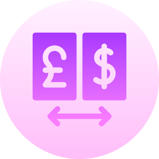 wymiana walut Basic Gradient Circular ikona