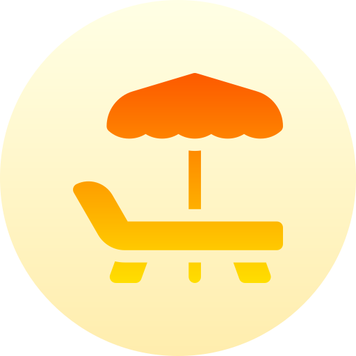 Deck chair Basic Gradient Circular icon