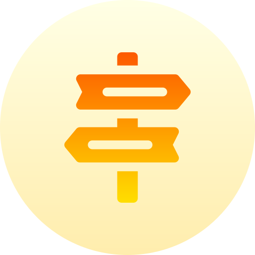 Directional sign Basic Gradient Circular icon
