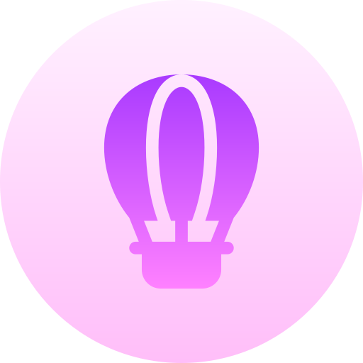 balon na gorące powietrze Basic Gradient Circular ikona
