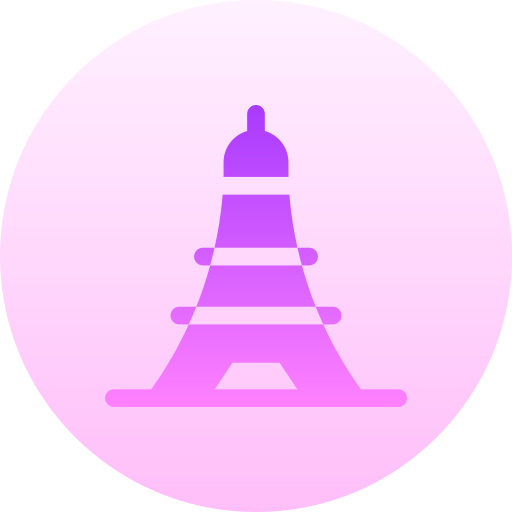 Eiffel tower Basic Gradient Circular icon