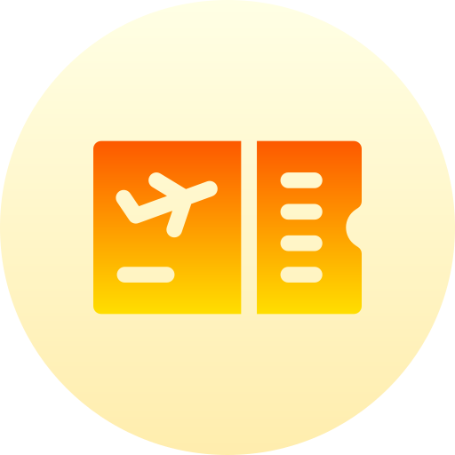 Plane ticket Basic Gradient Circular icon