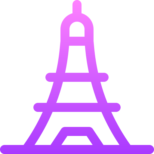 wieża eiffla Basic Gradient Lineal color ikona